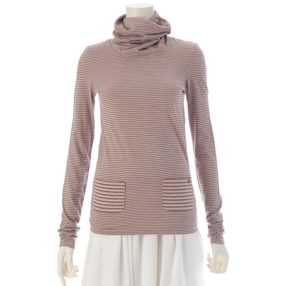 Chanel 05A Cotton Angora And Cashmere Striped Turtleneck Top P26594 Multicolor - Picture 1 of 10